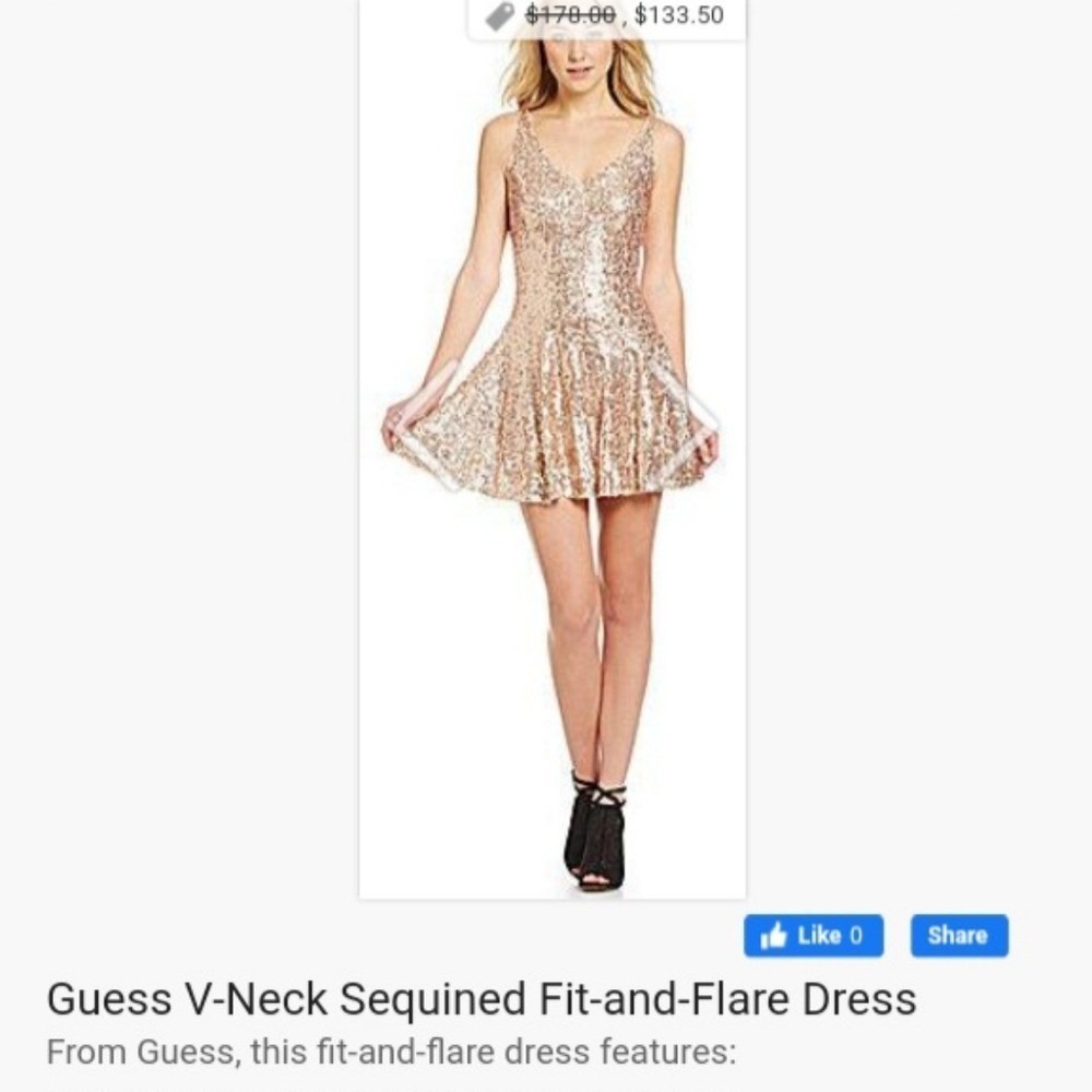 Guess V neck Sequin dress, cocktail‎   - Size Small - Picture 2 of 11